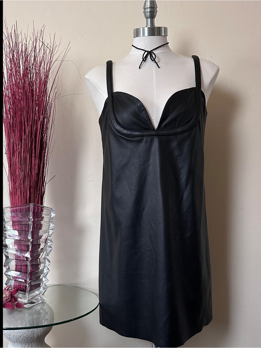 DHRUV KAPOOR Sleeveless Vegan Leather Mini Dress